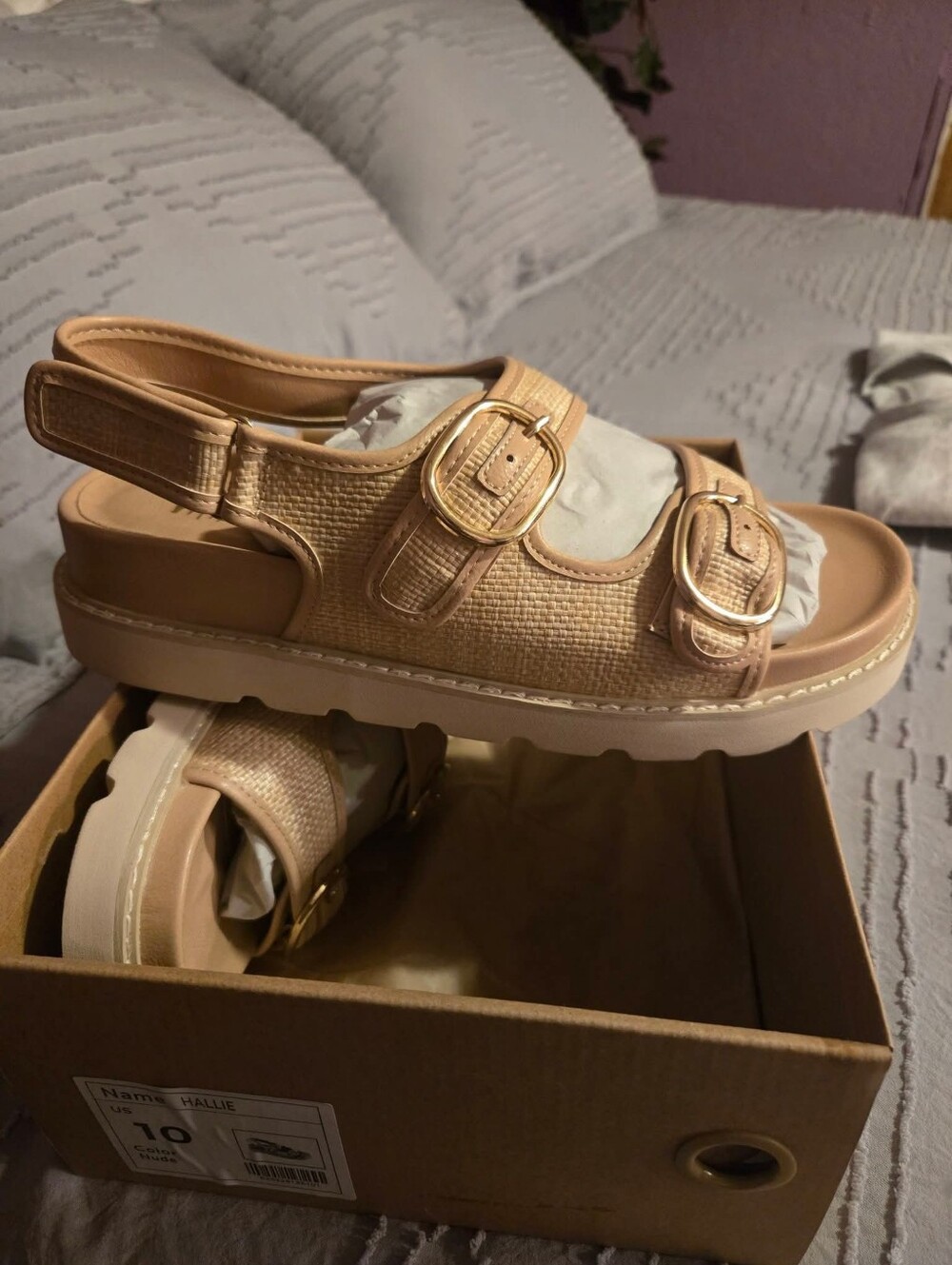 Miim Neutral Tan Buckle Sandals